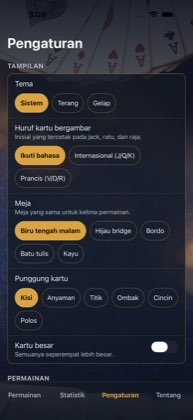 Pengaturan — Kartu